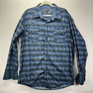 Tin Haul Western Button Up Shirt Men’s Sz XL Long Sleeve Pearl Snap Brushpopper